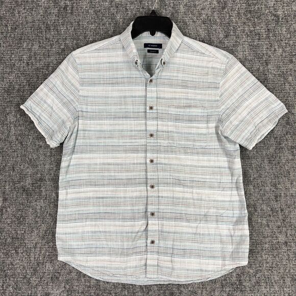 LC WAIKIKI SHIRT MENS LARGE BLUE STRIPED NORMAL FIT WOVEN RESORT CLUB VACATION‎ - Picture 1 of 11